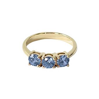 Belinda Jewelz 18k Gold Plated Vermeil Minimalistic Round Birthstone Ring