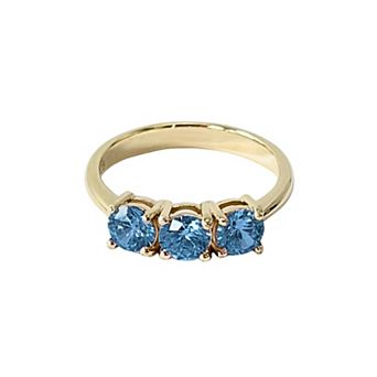 Belinda Jewelz 18k Gold Plated Vermeil Minimalistic Round Birthstone Ring
