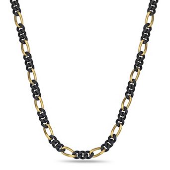 Men's LYNX Stainless Steel 6mm Figaro Chain Necklace