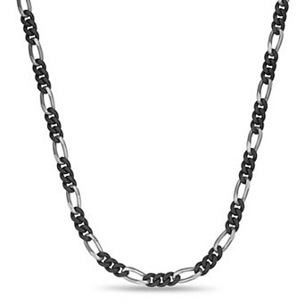 Men's LYNX Stainless Steel 6mm Figaro Chain Necklace