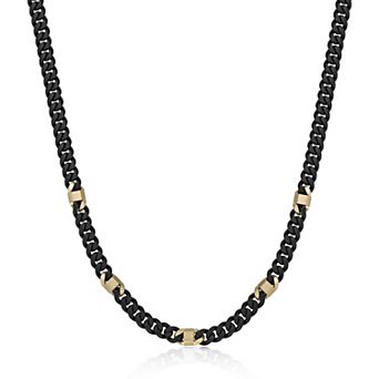 Men's LYNX Stainless Steel Two-Tone Curb Chain Necklace