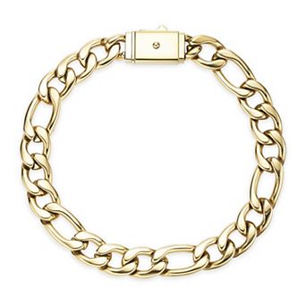 Men's LYNX Stainless Steel 8mm Figaro Chain Bracelet