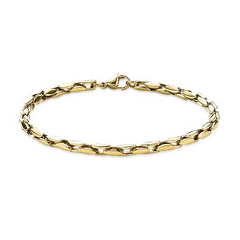 Men's LYNX Gold Ion Plated Stainless Steel 4mm Chain Bracelet