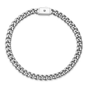 Men's LYNX Stainless Steel 6mm Curb Chain Bracelet