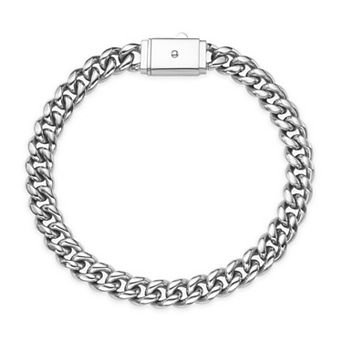 Men's LYNX Stainless Steel 8mm Curb Chain Bracelet