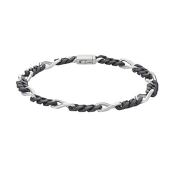 Men's LYNX Stainless Steel 6mm Figaro Chain Bracelet