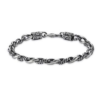 Men's LYNX Stainless Steel Antique Link Chain 8.5-inch Bracelet