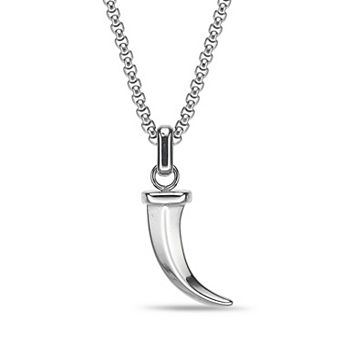 Men's LYNX Stainless Steel Shark Tooth Pendant Necklace