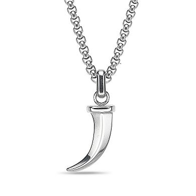 Men's LYNX Stainless Steel Shark Tooth Pendant Necklace