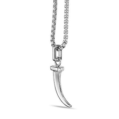 Men's LYNX Stainless Steel Shark Tooth Pendant Necklace