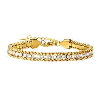 Amelia Sparkle Stack Adjustable CZ Chain Bracelet