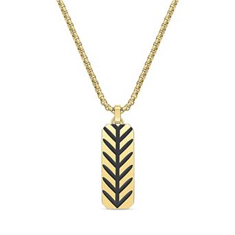 Men's LYNX Stainless Steel Gemstone Pendant Necklace