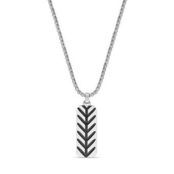 Men's LYNX Stainless Steel Gemstone Pendant Necklace