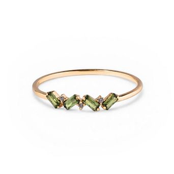 Belinda Jewelz 18k Gold Plated Vermeil Dainty 4 Baguette Birthstone Ring