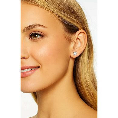 Half Carat Princess Cut Cubic Zirconia Stud Earrings