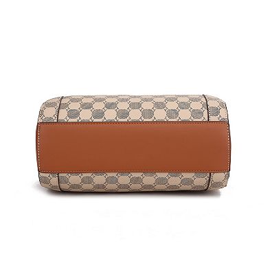 MKF Collection Adhara Circular Print Satchel Bag With Pouch