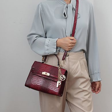 MKF Collection Naomi Faux Croc-Embossed Satchel Bag