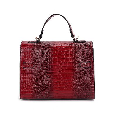 MKF Collection Naomi Faux Croc-Embossed Satchel Bag