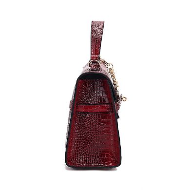 MKF Collection Naomi Faux Croc-Embossed Satchel Bag