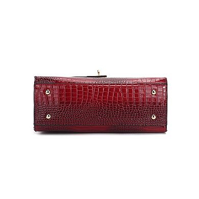 MKF Collection Naomi Faux Croc-Embossed Satchel Bag