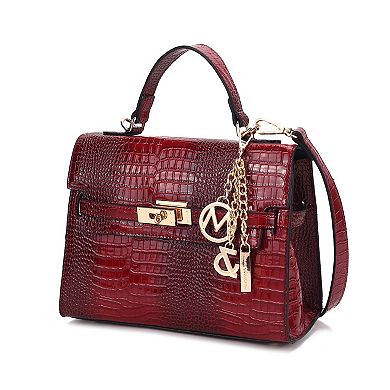 MKF Collection Naomi Faux Croc-Embossed Satchel Bag