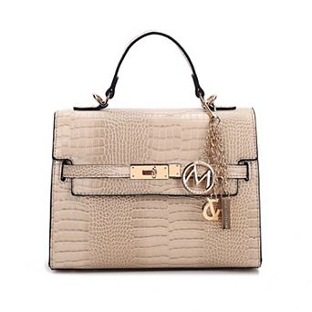 MKF Collection Naomi Faux Croc-Embossed Satchel Bag