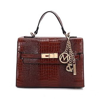 MKF Collection Naomi Faux Croc-Embossed Satchel Bag