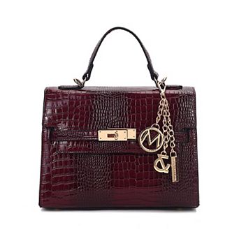 MKF Collection Naomi Faux Croc-Embossed Satchel Bag