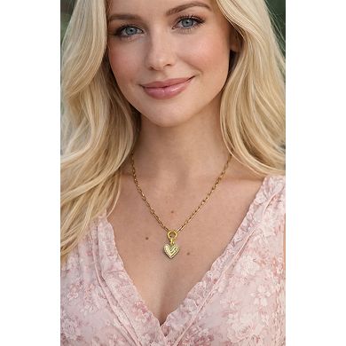 Elena “Love You” Pavé Heart Necklace