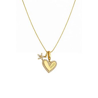 Sophia MOM Pavé Heart & Floral Charm Necklace