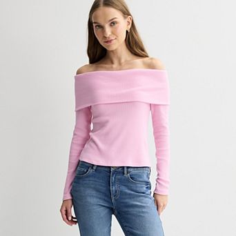 Juniors' SO® Cozy Off The Shoulder Top