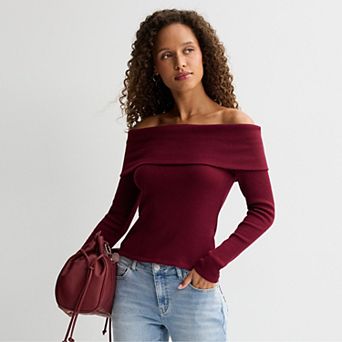 Juniors' SO® Cozy Off The Shoulder Top