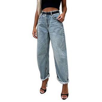 Women's High Waisted Baggy Wide Leg Jeans Casual Loose Fit Denim Pants