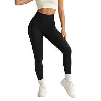 Women's High Waisted Mesh Leggings for Workout Running Yoga Breathable Pants for Summer
