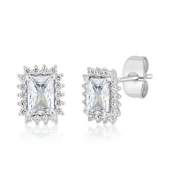 Sienna Vale Cubic Zirconia Birthstone Halo Stud Earrings