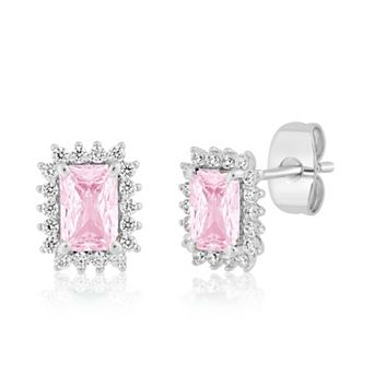 Sienna Vale Cubic Zirconia Birthstone Halo Stud Earrings
