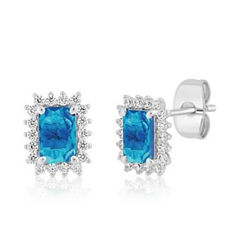 Sienna Vale Cubic Zirconia Birthstone Halo Stud Earrings