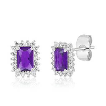 Sienna Vale Cubic Zirconia Birthstone Halo Stud Earrings