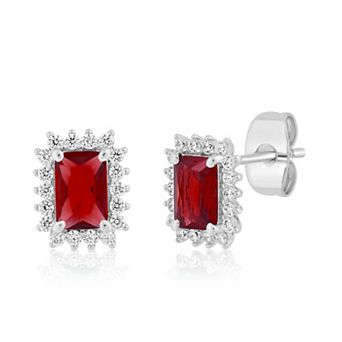 Sienna Vale Cubic Zirconia Birthstone Halo Stud Earrings