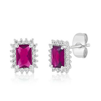 Sienna Vale Cubic Zirconia Birthstone Halo Stud Earrings
