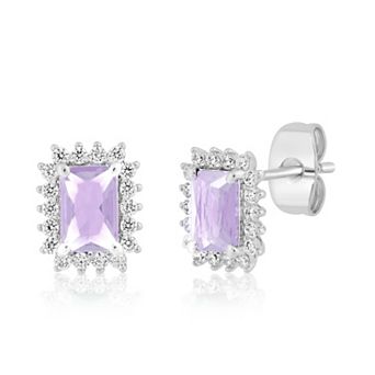 Sienna Vale Cubic Zirconia Birthstone Halo Stud Earrings