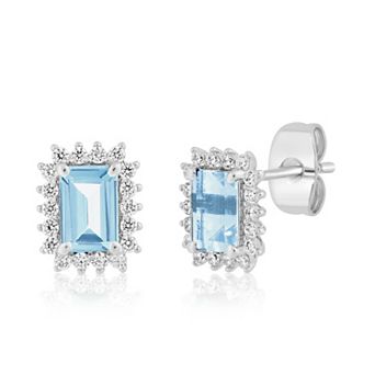 Sienna Vale Cubic Zirconia Birthstone Halo Stud Earrings