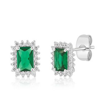 Sienna Vale Cubic Zirconia Birthstone Halo Stud Earrings