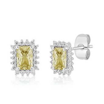 Sienna Vale Cubic Zirconia Birthstone Halo Stud Earrings