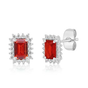 Sienna Vale Cubic Zirconia Birthstone Halo Stud Earrings