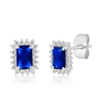 Sienna Vale Cubic Zirconia Birthstone Halo Stud Earrings