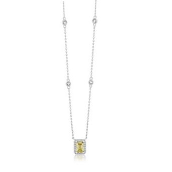 Sienna Vale Cubic Zirconia Birthstone Halo Pendant Necklace