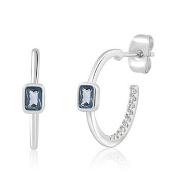 Sienna Vale Cubic Zirconia Birthstone Hoop Earrings