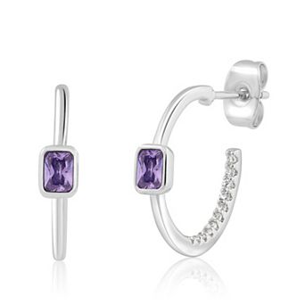Sienna Vale Cubic Zirconia Birthstone Hoop Earrings