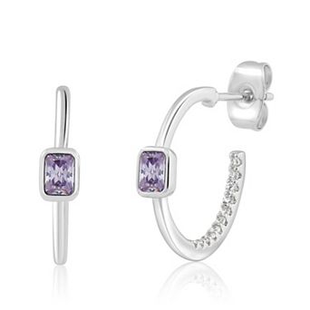 Sienna Vale Cubic Zirconia Birthstone Hoop Earrings
